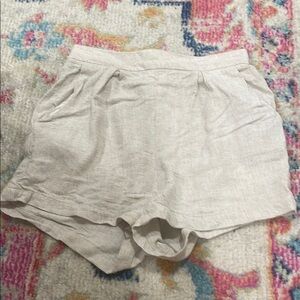 Altar'd State High Waist Cream Linen Shorts